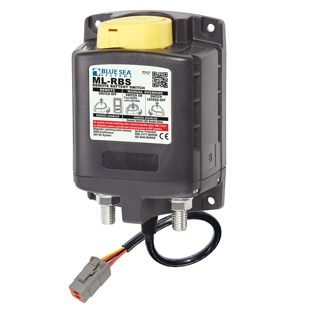 Blue Sea 7717100 ML-RBS Remote Battery Switch with Manual Control Auto Release &amp; Deutsch Connector - 24V