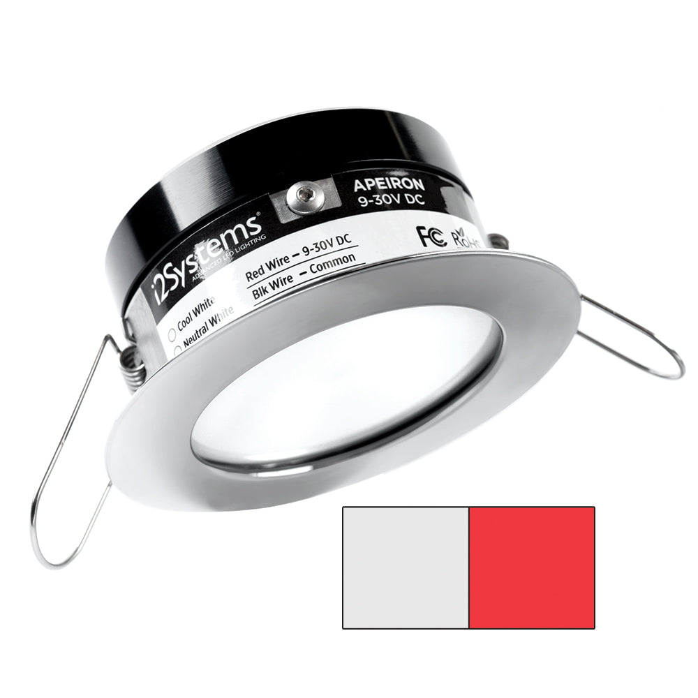 i2Systems Apeiron A503 3W Spring Mount Light - Cool White &amp; Red - Polished Chrome Finish