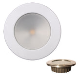Lunasea Gen3 Warm White, RGBW Full Color 3.5&rdquo; IP65 Recessed Light w/White Stainless Steel Bezel - 12VDC