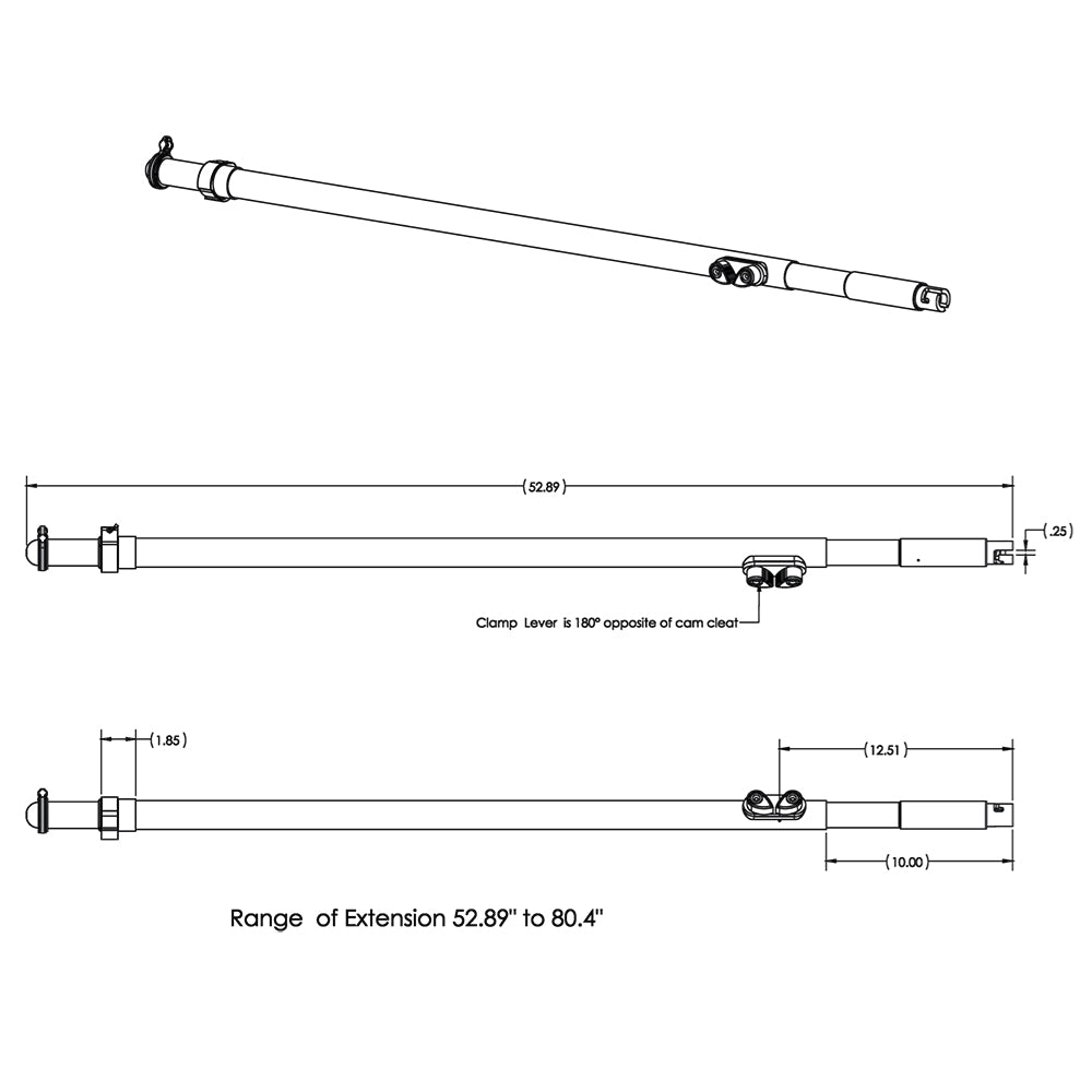 TACO Tele-Sun Carbon Fiber Shade Poles w/Carry Bag