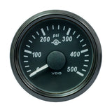 VDO SingleViu 52mm (2-1/16") Gear Pressure Gauge - 500 PSI - 0-4.5V