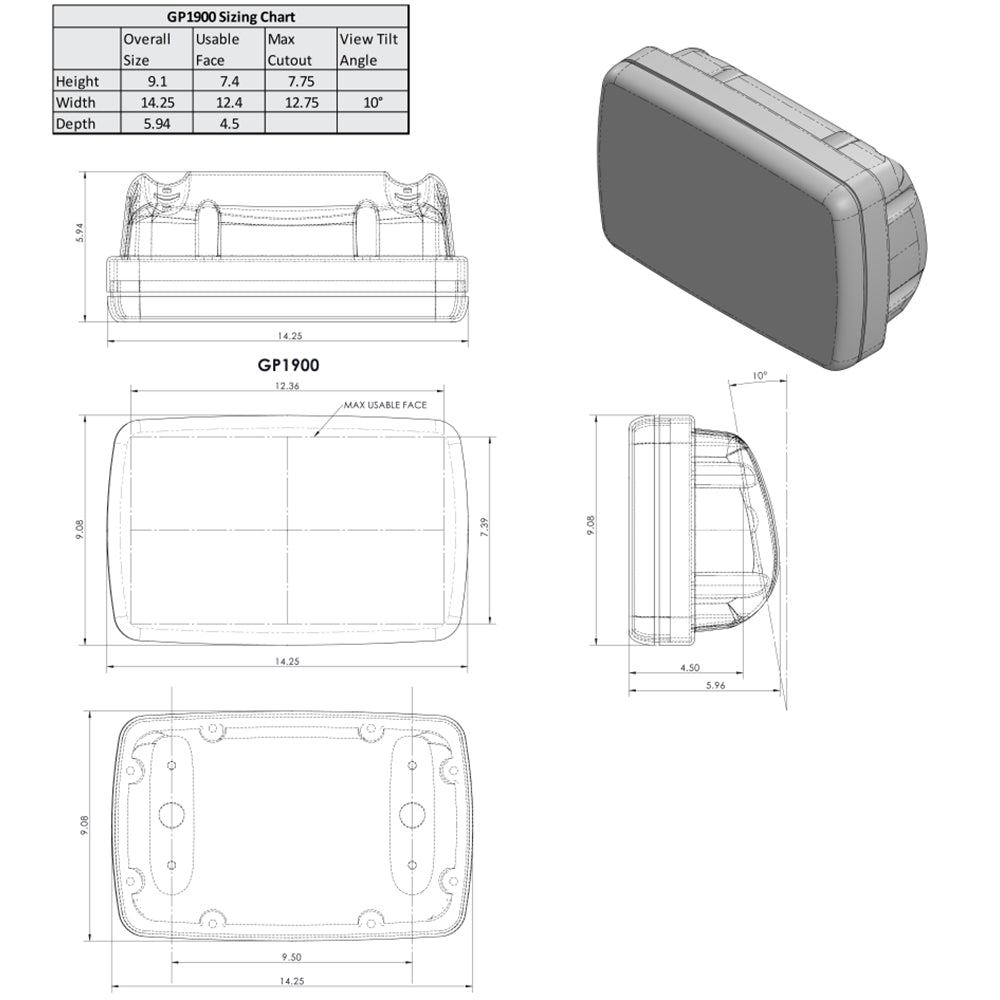 NavPod SailPod Pre-Cut f/Garmin echoMAP Plus 92sv, 93sv, 94sv & 95sv f/9.5″ Wide Guard 