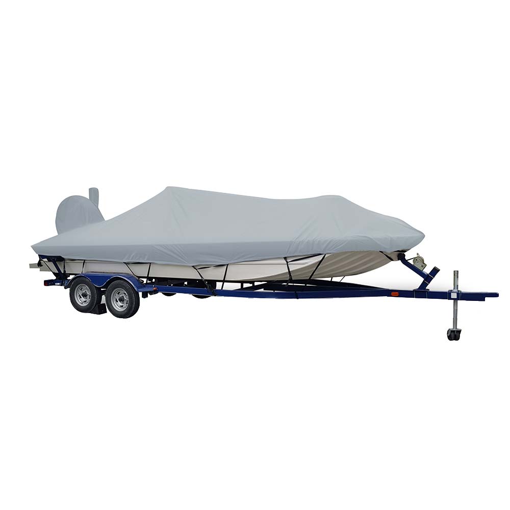 Carver Sun-DURA&reg; Extra Wide Series Styled-to-Fit Boat Cover f/21.5' Aluminum Modified V Jon Boats - Grey