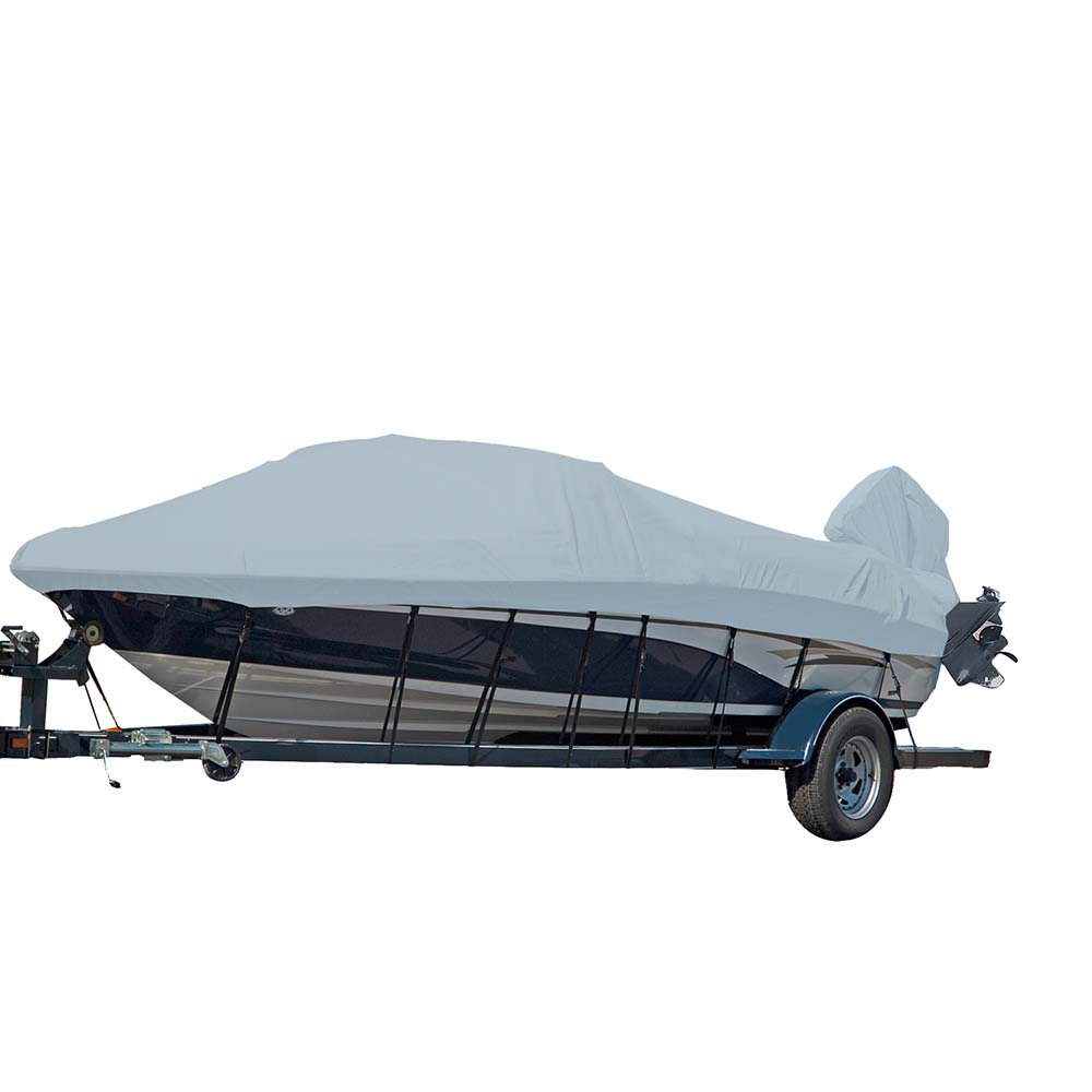 Carver Sun-DURA&reg; Styled-to-Fit Boat Cover f/17.5' V-Hull Runabout Boats w/Windshield &amp; Hand/Bow Rails - Grey