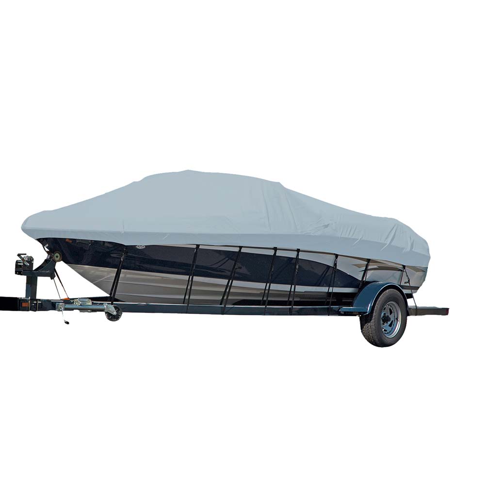 Carver Sun-DURA&reg; Styled-to-Fit Boat Cover f/17.5' Sterndrive V-Hull Runabout Boats (Including Eurostyle) w/Windshield &amp; Hand/Bow Rails - Grey