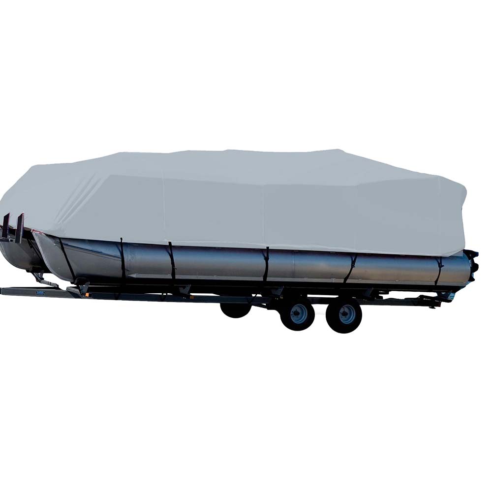 Carver Sun-DURA&reg; Styled-to-Fit Boat Cover f/23.5' Pontoons w/Bimini Top &amp; Partial Rails - Grey