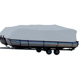 Carver Sun-DURA&reg; Styled-to-Fit Boat Cover f/23.5' Pontoons w/Bimini Top &amp; Partial Rails - Grey