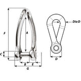 Wichard Captive Pin Twisted Shackle - Diameter 5mm - 3/16"