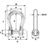 Wichard Captive Pin Bow Shackle - Diameter 8mm - 5/16"