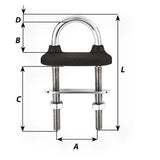 Wichard Black Watertight U-bolt - 5mm Diameter - 13/64" - 60mm Length - 2-23/64"