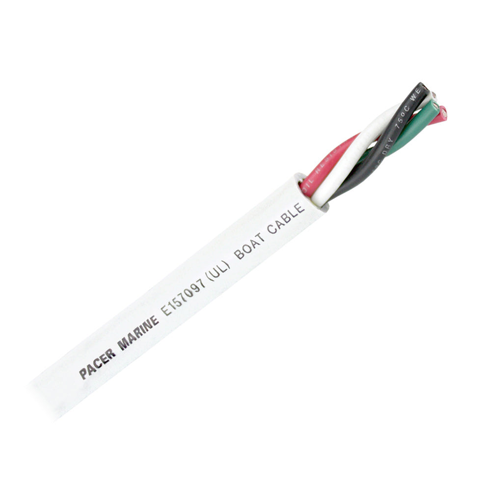 Pacer Round 4 Conductor Cable - 250' - 12/4 AWG - Black, Green, Red &amp; White