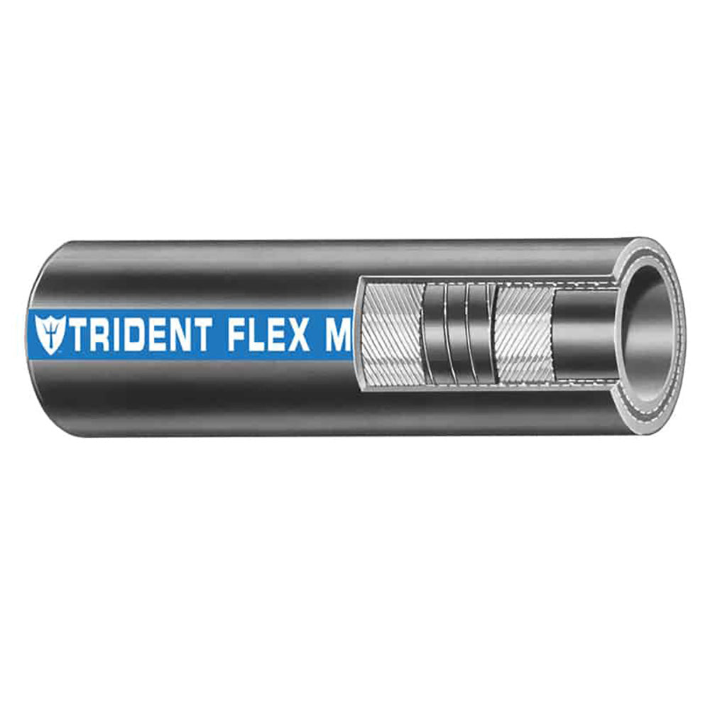 Trident Marine 1-1/2" x 50' Coil Flex Marine Wet Exhaust &amp; Water Hose - Black