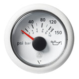 Veratron 52mm (2-1/16") ViewLine Engine Oil Pressure Gauge - 150 PSI - White Dial &amp; Bezel