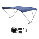 SureShade Battery Powered Bimini - Clear Anodized Frame &amp; Navy Fabric