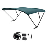 SureShade Battery Powered Bimini - Black Anodized Frame &amp; Green Fabric