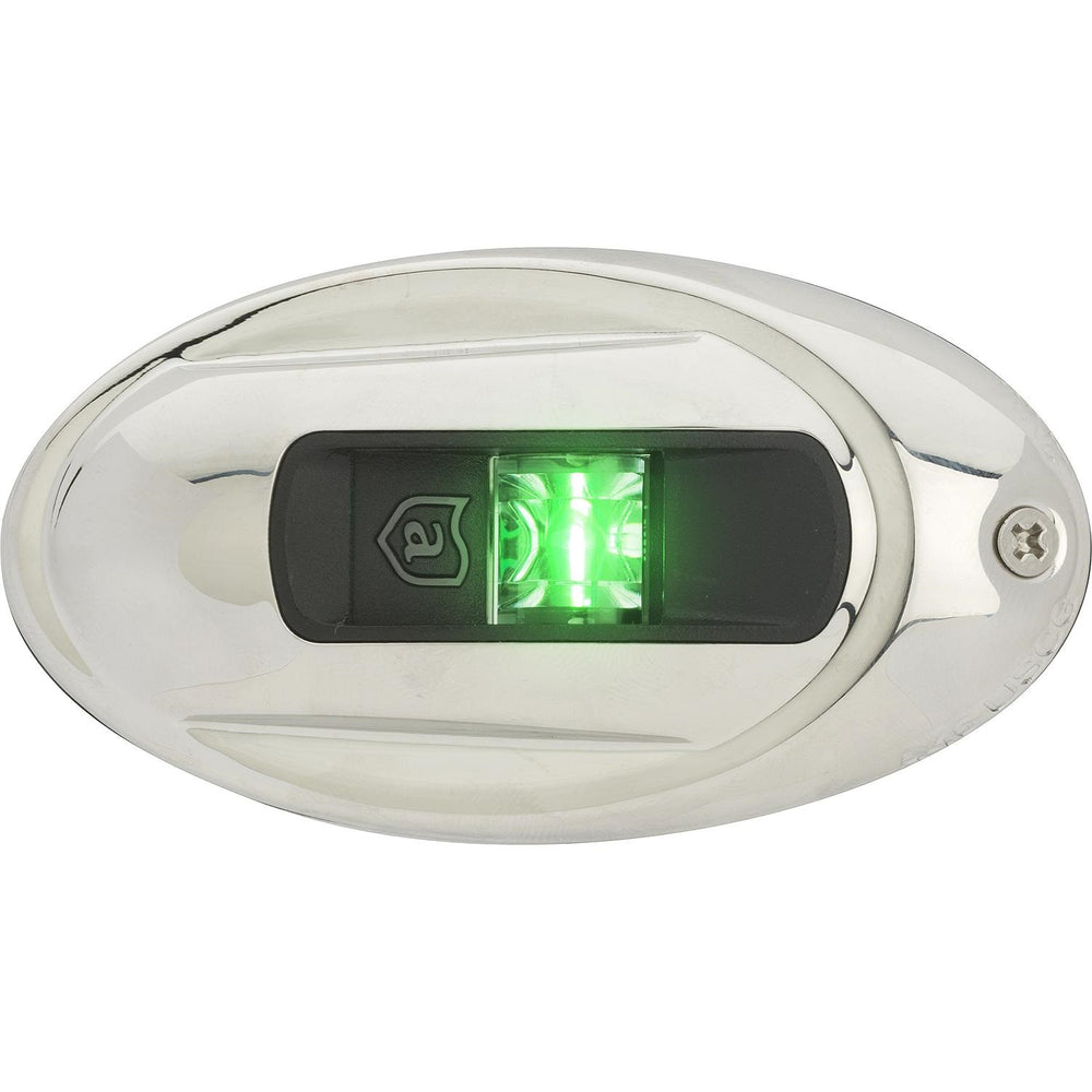 Attwood LightArmor Eliptical LED Navigation Light 2NM Stainless Steel Green