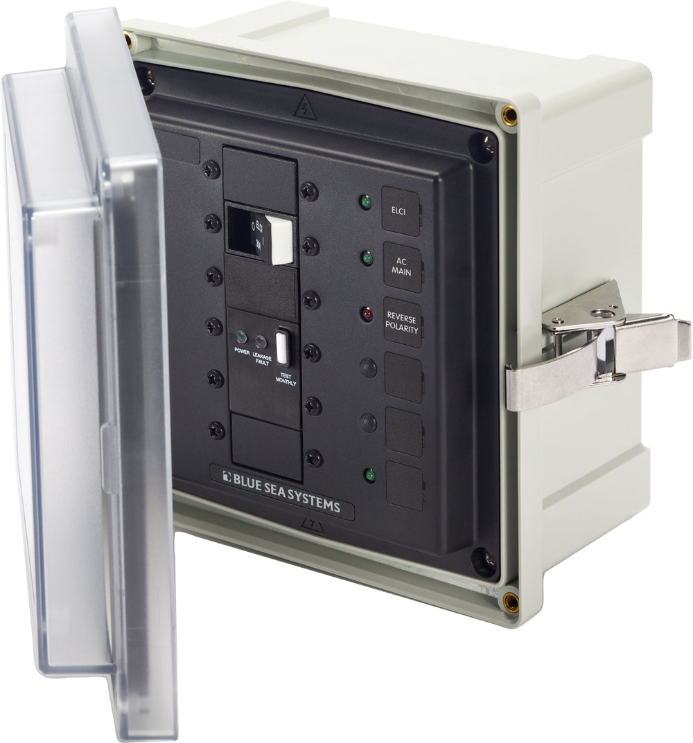 Blue Sea Panel Enclosure 120/240v AC 50A ELCI Main Surface Mount System