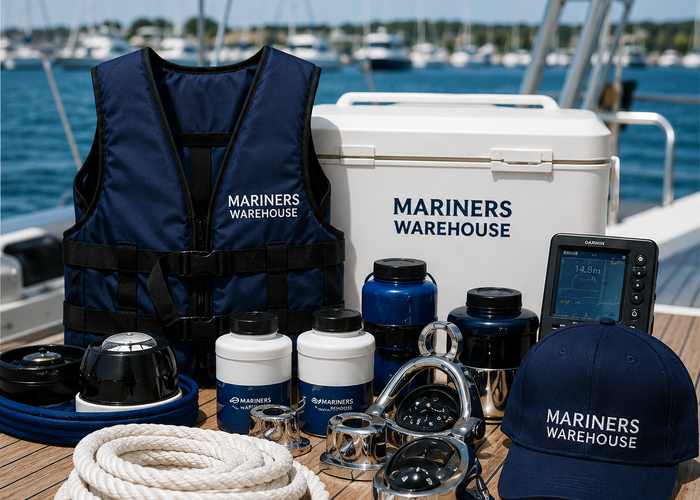 Mariners Warehouse products on a boat deck