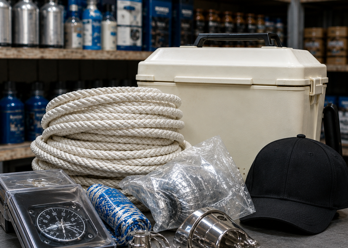 Generic marine store shelves
