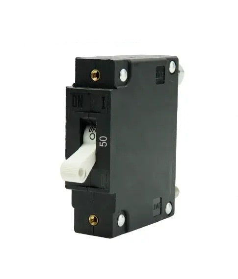 EGIS C Series White Toggle Panel Mount Circuit Breaker Single Pole AC/DC 50 Amp Retail Pack