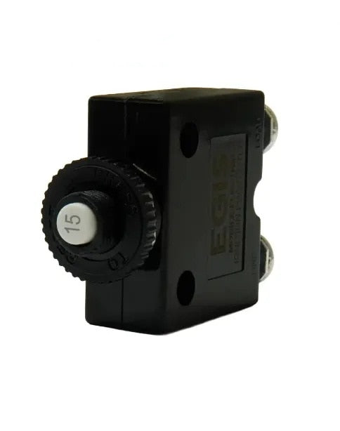 EGIS Push Button Panel Mount Circuit Breaker Screw Terminals 15 Amp Retail Pack