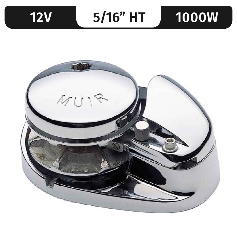 Storm 1250, Stainless Steel, 12V, 1000W, Low- Profile, Vert. Rope/Chain Windlass f/ 5/16HT/BBB MPN-M1250L12-5/16H