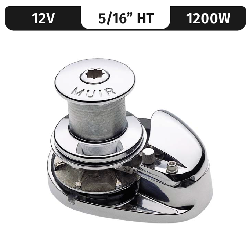 Storm 2200, Stainless Steel, 12V, 1200W Capstan, Vert. Rope/Chain Windlass f/ 5/16"HT/BBB MPN-M2200C12-5/16H