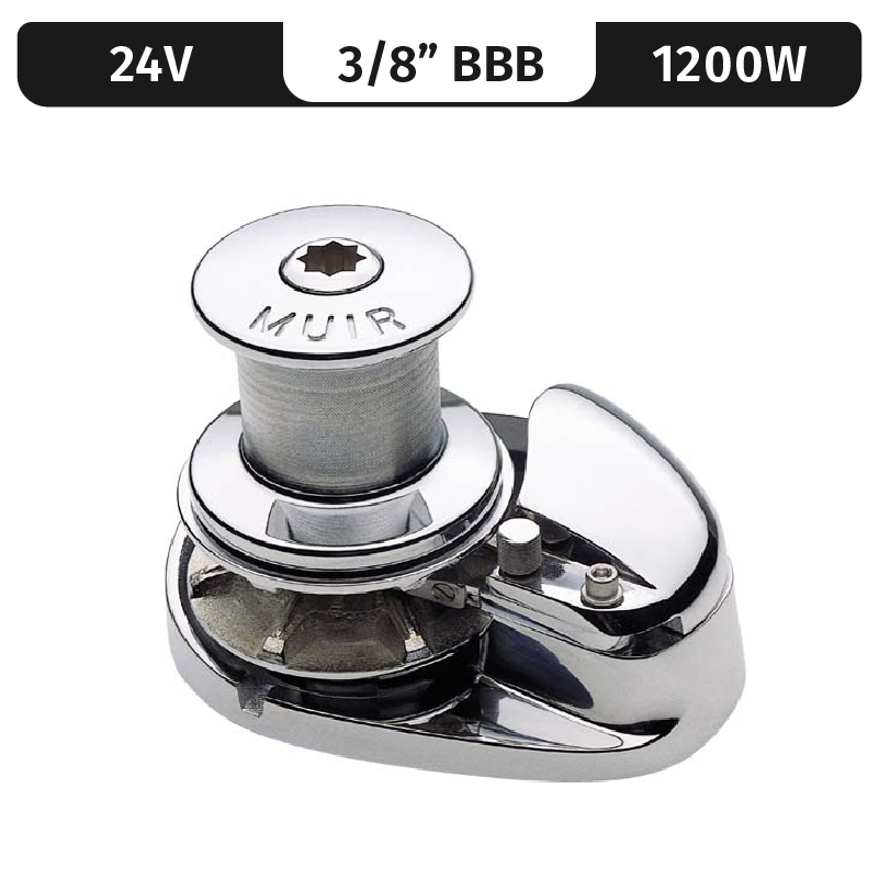Storm 2200, Stainless Steel, 24V, 1200W Capstan, Vert. Rope/Chain Windlass f/ 3/8"BBB MPN-M2200C24-3/8B