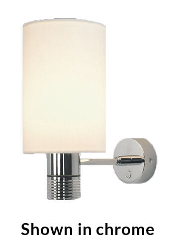 Nova LED Wall Light, Matte Chrome, White Shade Built-in Dimmer, 10-30VDC MPN-ILPB25013907