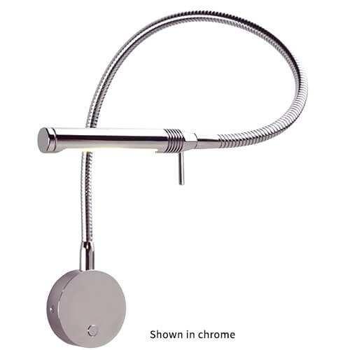 Rugen Reading & Chart LED Flex Light, Matte Chrome 300mm,Bulkhead Mounting, Built-in Dimmer, 10-30VDC MPN-ILPB24830007