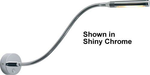 Rugen Flex-Arm, Table-Mount, Chrome, WW/Red Integrated Dimmer & Switch, 10-30VDC, 300mm MPN-ILPB24800005