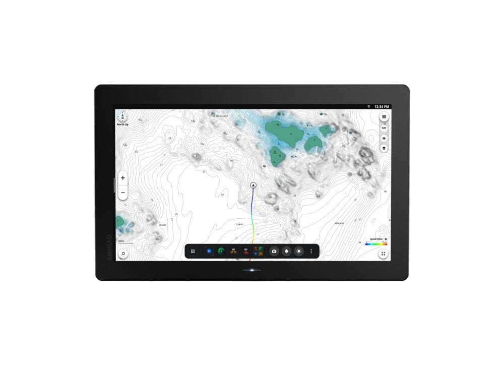 Simrad NSO 4-16 NEON OS, 16-inch Glass-bridge multi-function display. Qualcomm 8-core processor. Full HD touchscreen. Gigabit