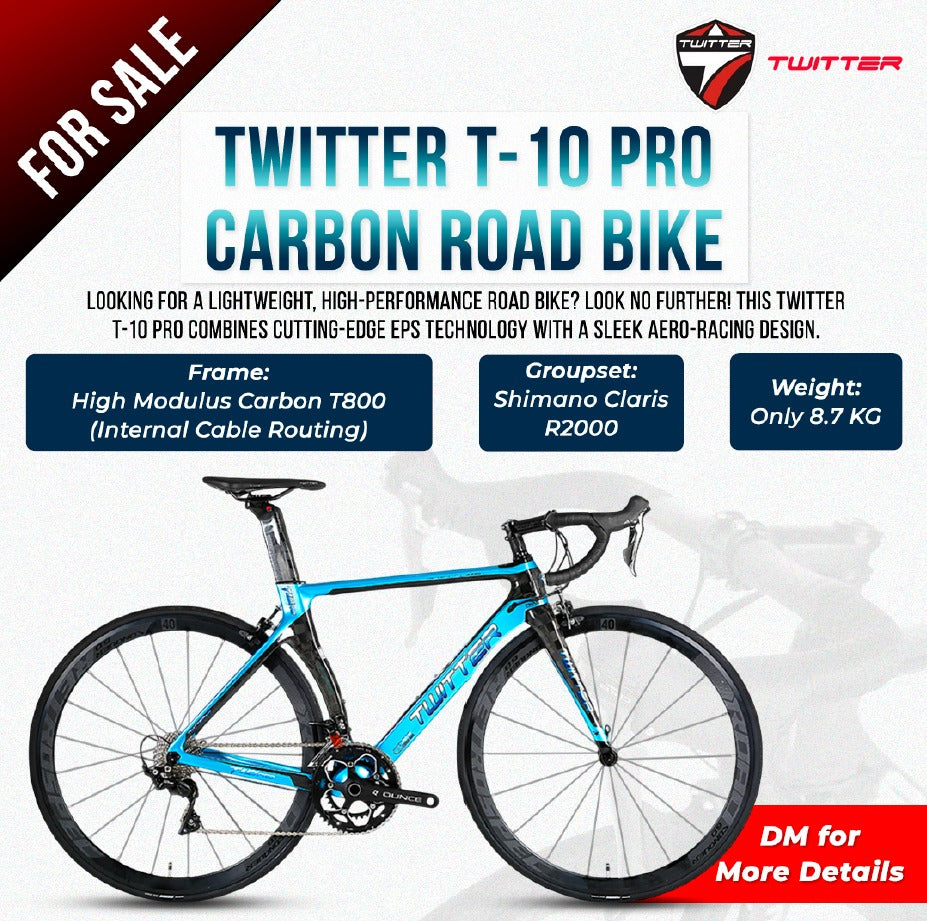 Twitter T-10 Pro Carbon Road Bike | Shimano Claris R2000 | 8.7kg Aero Racing Edition