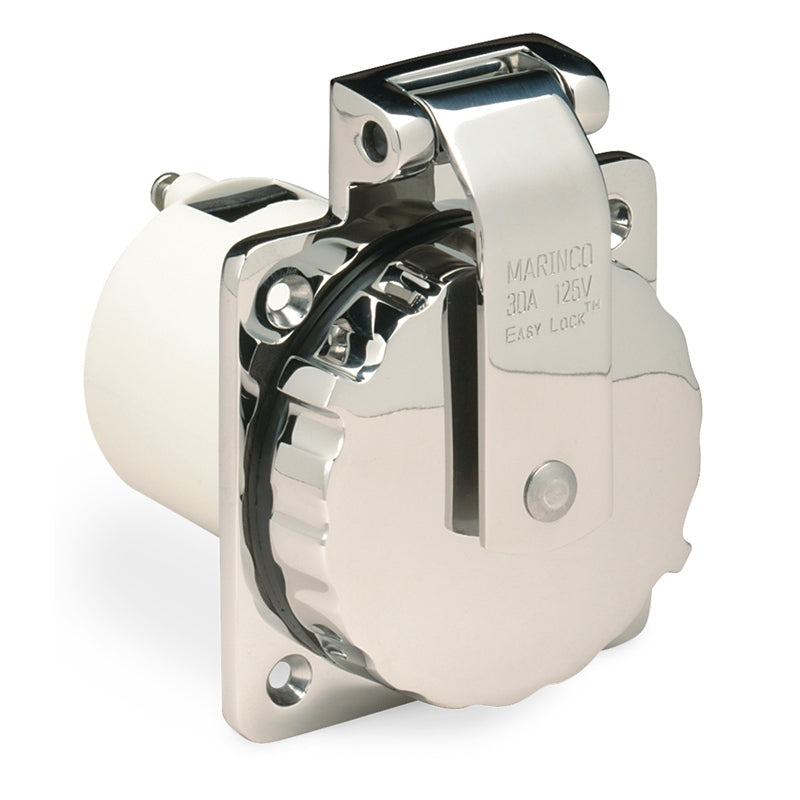 Marinco 30AMP 125V Power Inlet Stainless Steel Shorepower - view 2