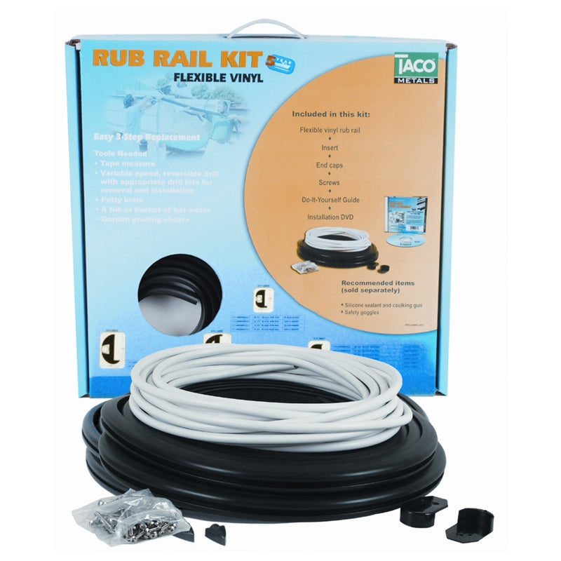 TACO Marine Rub Rail Kit Flex Vinyl Bk/Wh 50'X1-1/4" MPN - V11-3447BWK50-2