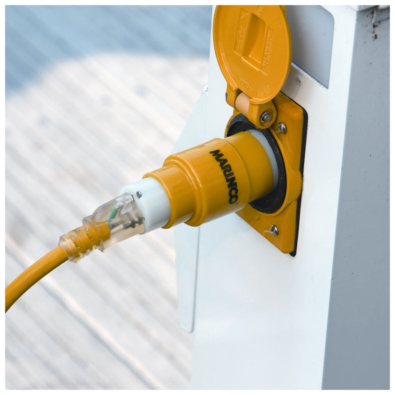 Marinco Adapter Male 30A 125V to 15/20A Strait Shorepower - view 3