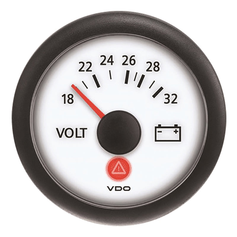 VOLTMETER WHITE 18-32V