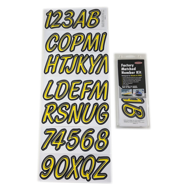 Hardline Products Letter Kit Yel/Blk, model YEBKG400, General Accesories