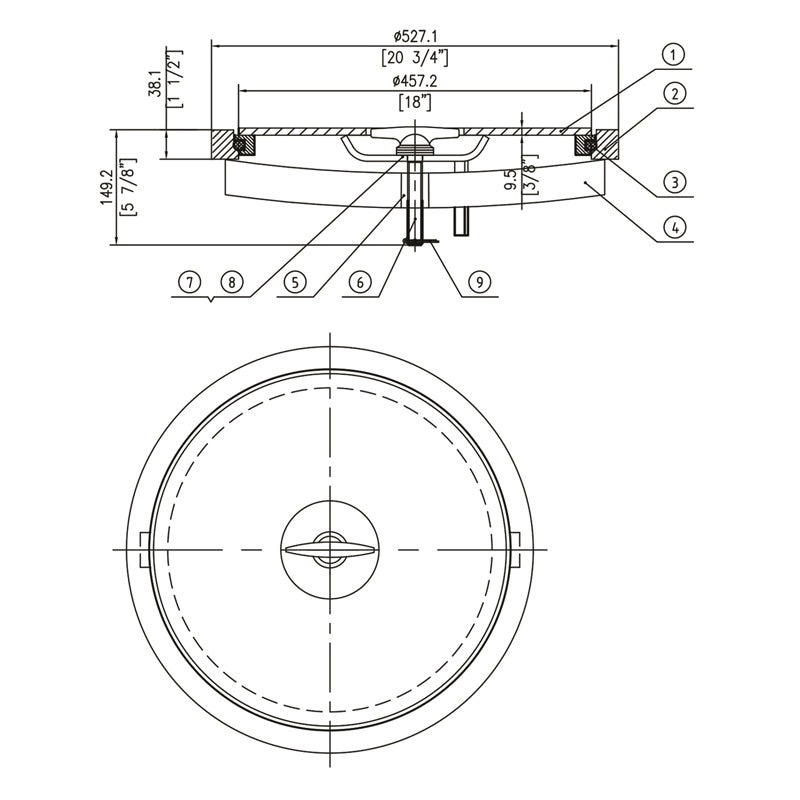 TH MANHOLE T HANDLE 18" SS