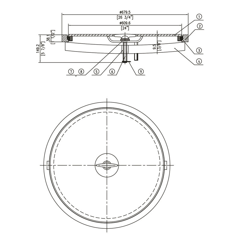 TH MANHOLE T HANDLE 24" SS