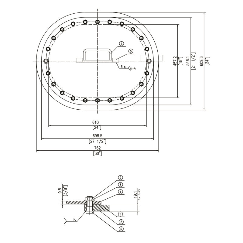 MB MANHOLE 18"X24" FLUSH MPN-MB504-1824A