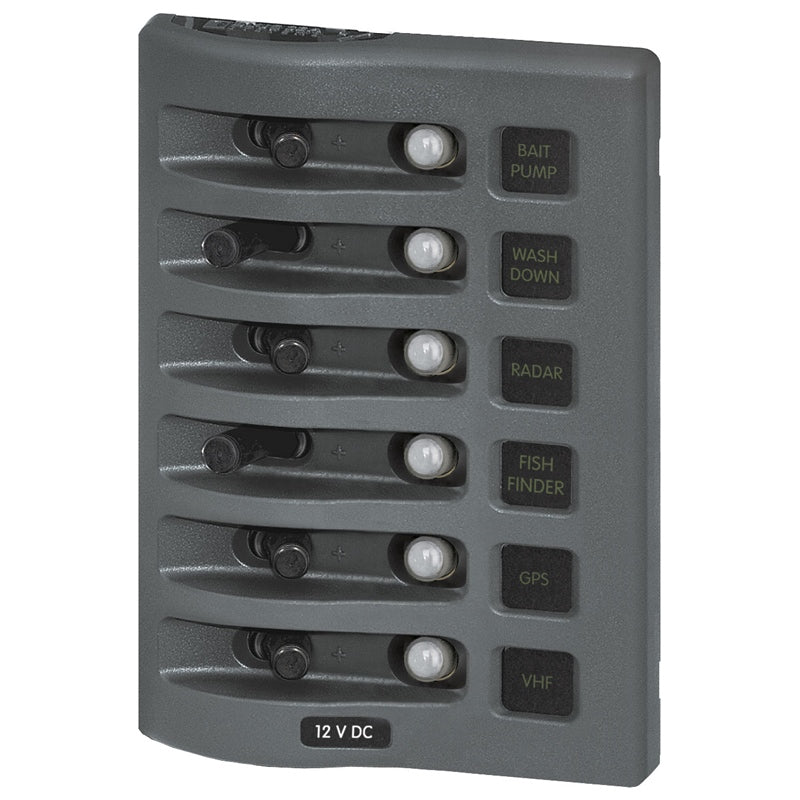 Blue Sea Systems 6 Switch Wd Panel Gray MPN - 4376-BSS