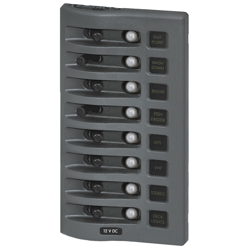 Blue Sea Systems 8 Switch Wd Panel Gray MPN - 4378-BSS