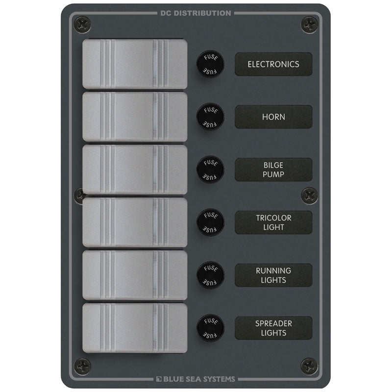 Blue Sea Systems 6 Switch Wp Panel - Ver. MPN - 8053-BSS