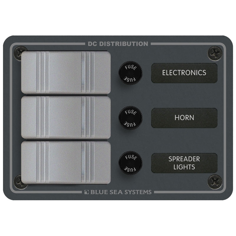 Blue Sea Systems 3 Switch Wp Panel - Ver. MPN - 8054-BSS