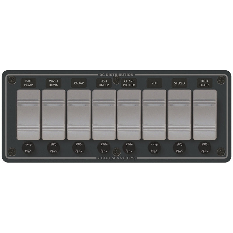 Blue Sea Systems 8 Switch Wp Panel Hor. MPN - 8261-BSS