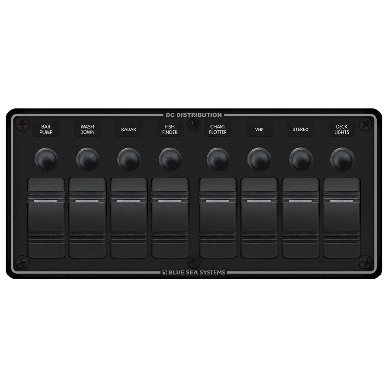 Blue Sea Systems Panel H20 12V 8 Pos MPN - 8371-BSS