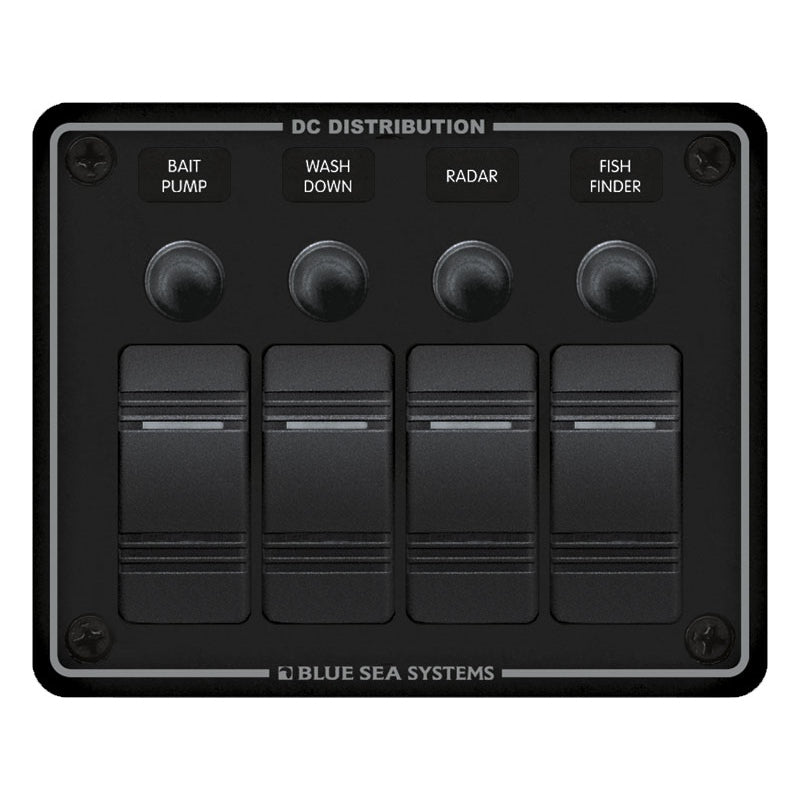Blue Sea Systems Panel H20 12V 4POS MPN - 8372-BSS
