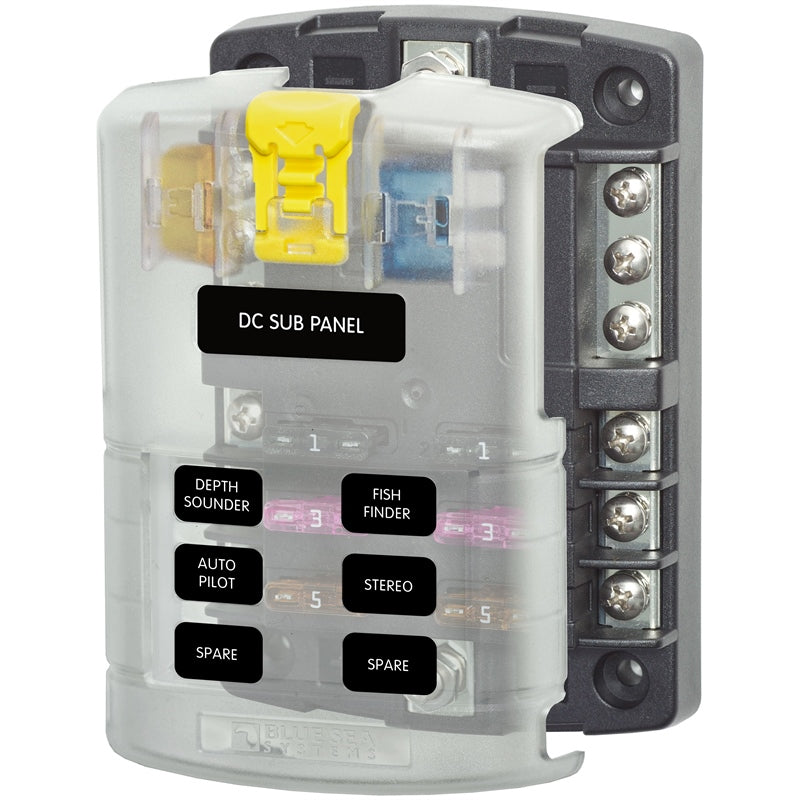 6 FUSE BLOCK ST W/GRND MPN-5025-BSS
