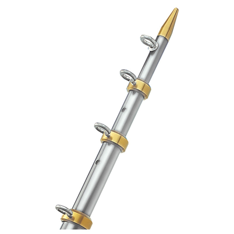 HD OUTRIGGER POLE PR 1-1/2"X15' SLV/GOLD MPN-OT-0541VEL15-HD